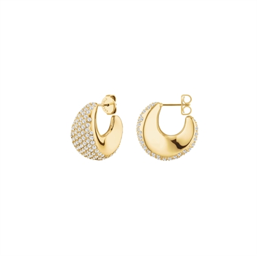 Rosefield Pave Half Moon Hoops JEPMG-J1224