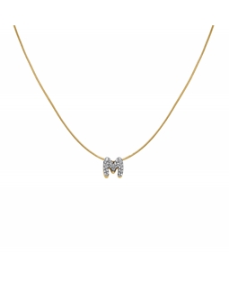 Rosefield Pave Letter M Necklace JNMMG-J1085
