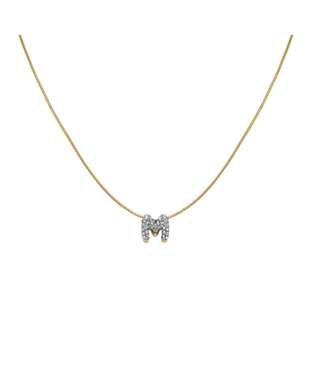 Rosefield Pave Letter M Necklace JNMMG-J1085